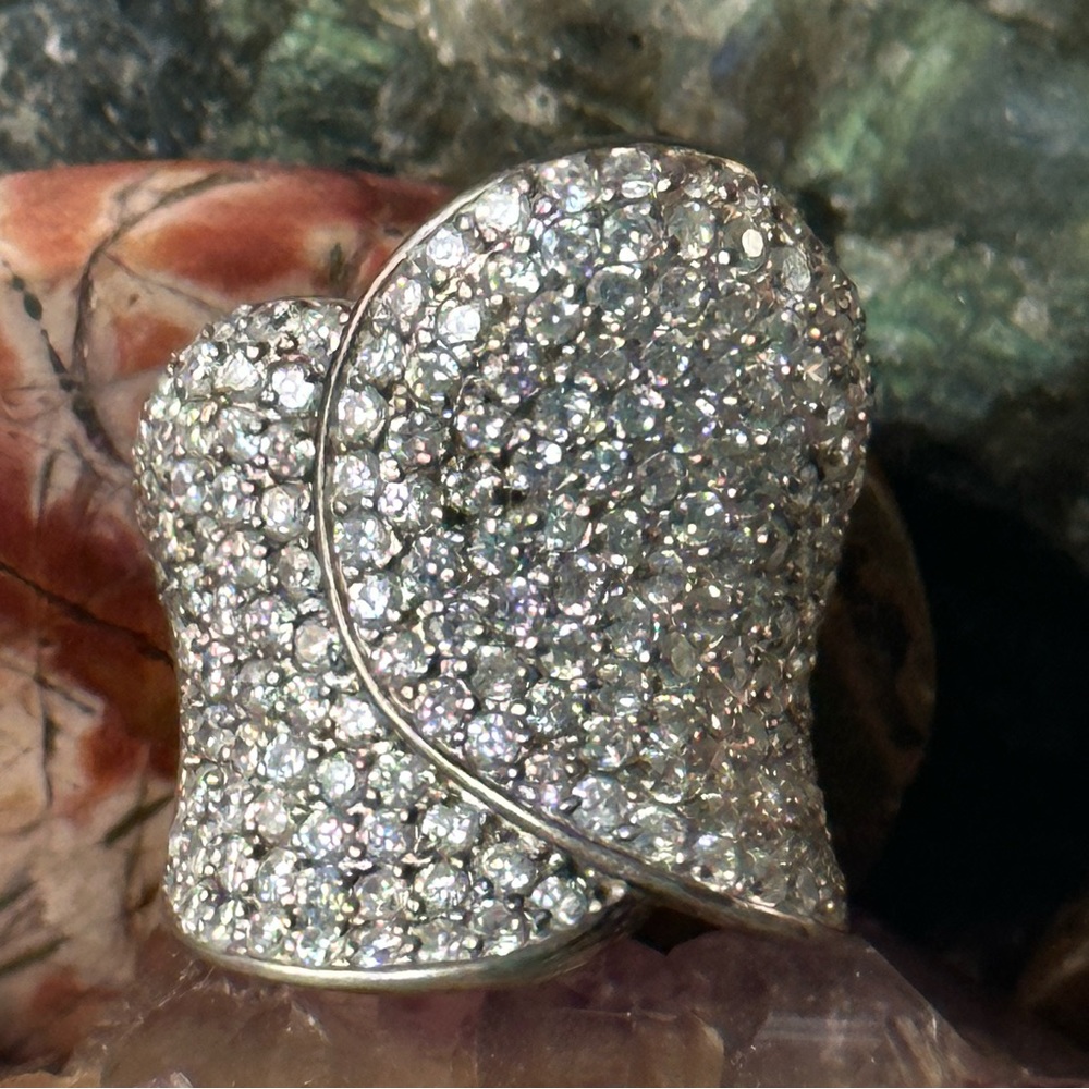 Cz Statement Sterling Silver Stunner Ring - image 1